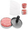 Burger Press, Non-Stick Meat Patty Hamburger Maker for Making Stuffed Pocket Burgers, Aluminum for BBQ Grill (100 Wax Paper)