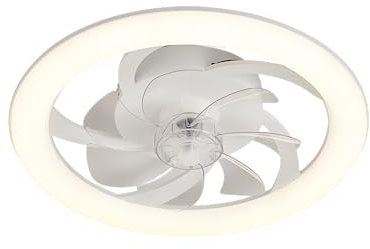 DUPI Ventilador de Techo con Luz LED TURBO AIR | Motor DC Silencioso 13W | 6 Velocidades | Control Remoto y App | Luz Regulable 3000K-6500K | Modo Invierno/Verano | PVC | Blanco