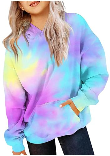 Mjjsk Huvtröjor för barn och flickor Gradient Mode Pullover Sweatshirt Slips Färgning Ledig Tröja Långärmad Toppar Barn Varma Kläder