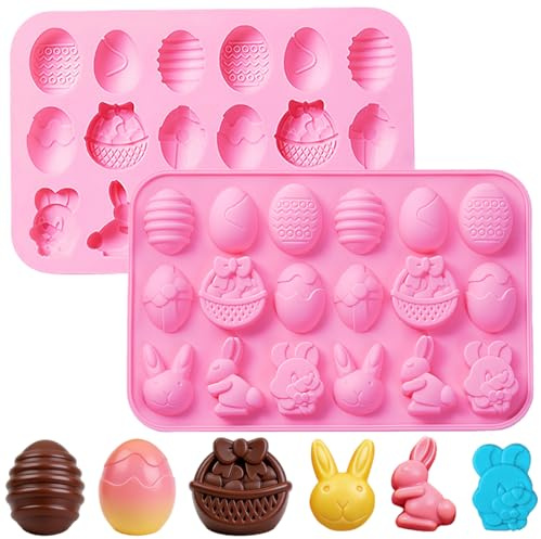 Stampo Silicone Pasquale,2 Pezzi Stampi Cioccolatini Pasqua,Stampo Per Cioccolato Pasquale,Stampo Coniglio Cioccolato,Perfetto Per Creare Dessert,Gelatine O Cubetti Di Ghiaccio Originali