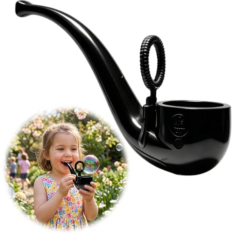 Soap Bubble Pipe, Creative Pipe Shaped Bubble Blower, PLA Reusable Colorful Fun Bubbles Blowing Pipe, Retro Fun Style Bubbl-e Maker for Outdoor Backyard Picnic Play, Party Favor