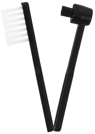 CVUTOVO 2pcs Brush for Record Needle Cleaner with Simple Appearance, Black Plastic Nylon Material for Stylus and Vinyl Record Cleaning