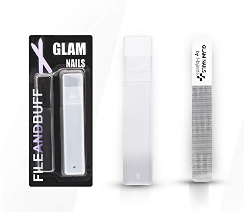 La migliore lima per unghie in vetro e un set di tamponi per unghie (2 in 1) con custodia per unghie naturali e sane, alternativa per la cura delle unghie allo smalto per unghie