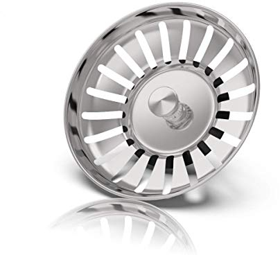 Rietlow® Tappo Lavandino Cucina (L Ø79mm) - Filtro lavandino cucina - Tappo lavello franke - Tappo universale per lavello in acciaio temprato con innovativa funzione di tappo - Tappo lavandino