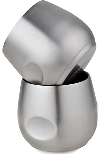 Chase Chic Tazas para Espresso, Tazas de Café Acero Inoxidable, 2 Pcs Vasos de Espresso de Doble Pared Metal, 118ml Tazas Cafe Espresso, para Barbacoa, Hogar, Oficina, Camping