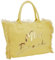 Miss Beach - Kleine Badetasche mit Reißverschluss - Strandtasche - Picknick-Tasche aus Canvas (Gelb)