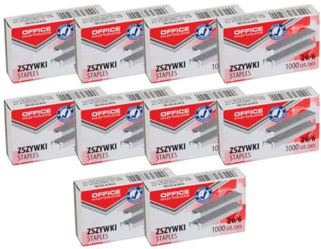 OFFICER PRODUCTS 26/6 Silver Häftklamrar 10 000 Stycken (10 x 1 000 Stycken) Galvaniserade Staplar