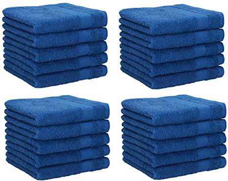 Betz 20 Stück Seiftücher Neapel 30x30 cm – 100% Baumwolle Waschlappen Set – Weiche, saugstarke Waschhandschuhe fürs Bad, Gesicht & Gäste – Pflegeleicht & langlebig – Farben Blau