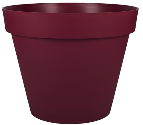 EDA - Pot de Fleur Rond Toscane Ø 60 cm - Volume 76 L - Ø 59 x H.47 cm - Rouge Bourgogne