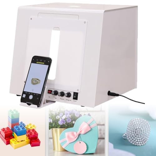 Caja de luz para fotografía de estudio fotográfico, Softbox regulable para tienda de fotografía de joyería, Softbox giratorio regulable para joyería, fotografía, vídeo, escaneo 3D,20cm
