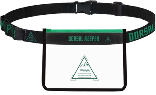 Dorsal Keeper Porta Dorsal cinturón Deportivo número de competición Trail Running Triatlón duatlón Ciclismo Maratones Marcha nórdica 4 Colores Unisex (Verde)