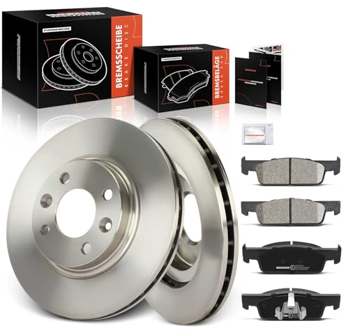 Frankberg 2x Bremsscheiben + 4x Bremsbeläge Vorderachse mit Bremsenschmiermittel Kompatibel mit Logan II - 2012-2024 Sandero II - 2012-2024 Fortwo Coupe 453 2014-2024 Replace# 402062212R