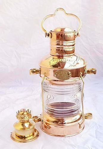 Nautico Rame Ottone Lampada Antico Ottone Vintage Lampada a Olio Lanterna Marine Nave Barca Appeso Lampada Lanterna Olio Decorazione Casa Illuminazione di Natale