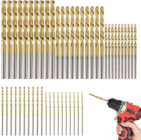 Small Drill Bits Set 50 Pieces - Mini 2mm and 3mm Drill Bit Sets for Wood, Plastic, Aluminium, Brick, Concrete (1mm/1.5mm/2mm/2.5mm/3mm)