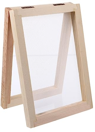 SEWACC Papierherstellungsrahmen Aus Holz Siebdruckrahmen Für DIY-projekte Bastelrahmen Mit Filtergewebe Werkzeug Für Familienaktivitäten