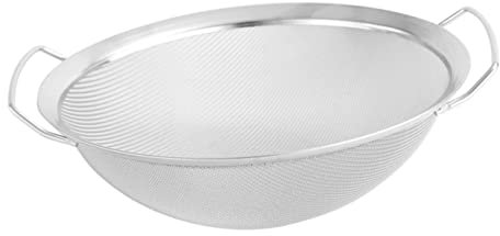 Cabilock 1 Pz Colino A Maglie in Acciaio Inox Per Riso Per Cestello Di Scarico Delle Verdure Uso Domestico in Cucina Argento Doppio Manico 20 Cm