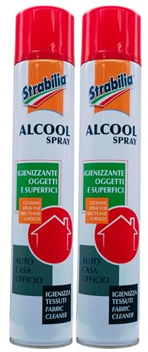 Bomboletta Di ALCOOL SPRAY Igienizzante Oggetti, Superfici e Tessuti. Soluzione Alcolica, Composta Al 70% Da Alcool Etilico Puro 500 ml (2 Bombolette)