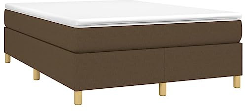 HEFZGDB Boxspringbett mit Matratze Dunkelbraun 140x200 cm Stoff Bette Bettgestell Bed Frame Familienbett für Schlafzimmer Wohnbereich Herberge Gästezimmer