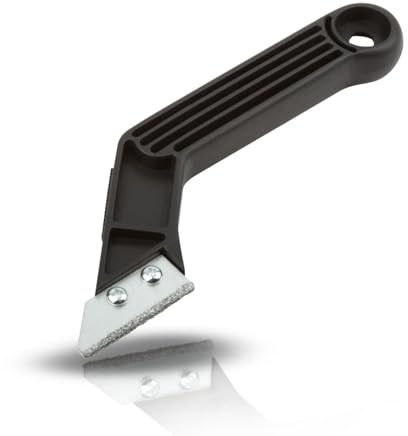 Daimann Limpiador de juntas de suelo – Rasqueta para juntas de plástico y metal duro con hoja estilo diamante, mango ergonómico