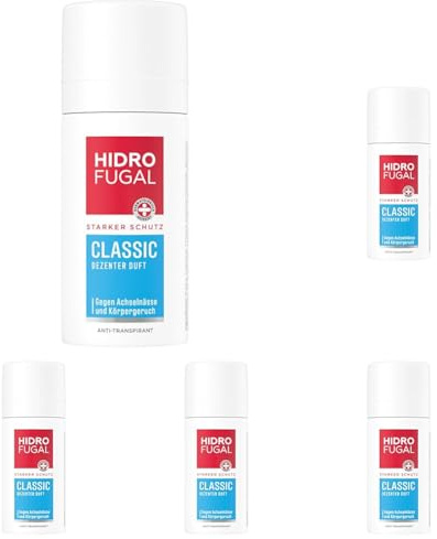 Hidrofugal CLASSIC Deo Spray Mini, starkes Antitranspirant mit dezentem Duft, Deodorant ohne Ethylalkohol für zuverlässigen Schutz in praktischer Reisegröße (35 ml) (Packung mit 5)
