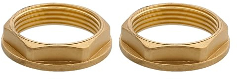 MOUMOUTEN G1-1/4 - Dado di bloccaggio in ottone, 2 pezzi - Raccordi esagonali femmina con flangia per fissaggio a vite, collegamenti idrici e da giardino