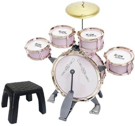 MagiDeal Kids Drum Set Baby Musical Toys Percussion Musical Instruments Toy Jazz Drum Kit for Preschool Birthday for Kids Children Stage Performance Concert, Pink