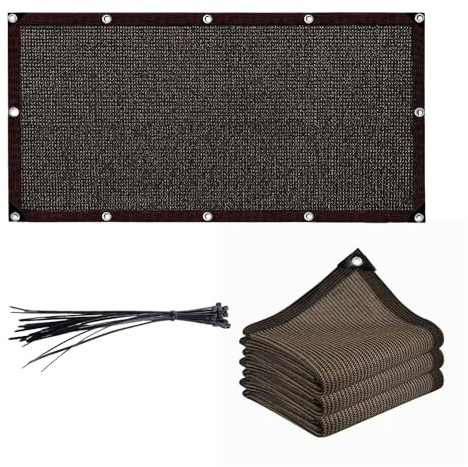 Henrrida Malla de privacidad para jardín, 2 m x 4 m, con cintas de fijación, resistente a los rayos UV y al desgarro, para balcón, jardín y piscina, color café