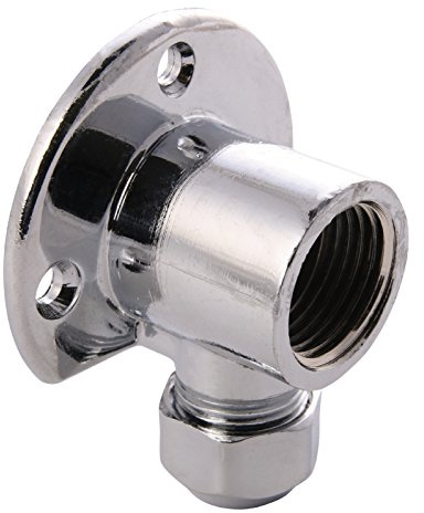 Quetschverschraubung | Wandscheibe mit 1 Innengewinde und 1 Quetsche | 1/2 Zoll x 10 mm | Für Kupfer-Rohre | Anschluss von Armaturen Verchromt