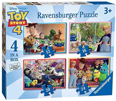 Ravensburger Disney Toy Story 4, 4 in Box (12, 16, 20, 24 piece) Jigsaw Puzzles for Kids age 3 years and up