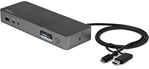 StarTech.com Universale Laptop Dockingstation, Hybrid USB-C & USB-A Dock, Dual 4K DP/HDMI, 60W, Mac/Windows/Chrome
