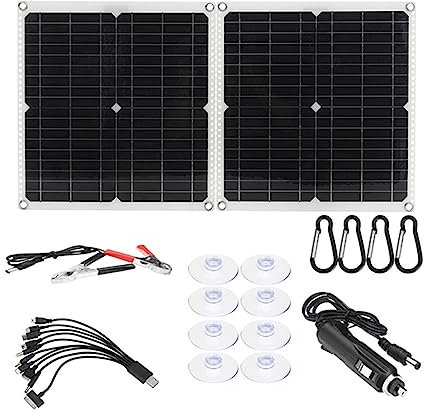 50W/100W Solar Panel Kit Solar System Charge Battery USB Port Solar Cell Battery Power Bank for Phone RV Car Waterproof and Durable (Color : 100W Solar Panel)