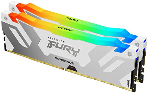 Kingston FURY Renegade Weiß RGB XMP 32GB 8000MT/s DDR5 CL38 DIMM Desktop Gaming Speicher (Kit mit 2 ) - KF580C38RWAK2-32