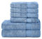 Komfortec 6er Handtuch Set aus 100% Baumwolle, 2er Badetücher 70x140 cm und 4er Handtücher 50x100 cm, Frottee, Weich, Hellblau