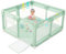 COMOMY Laufstall Baby, 127x127 cm Laufgitter Baby Sicherheitsspielplatz Schutzgitter für Kinder mit Weichem Netz, Rutschfestem Oxford Bottom (Grün)