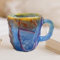KKTONGXI Tazze Mug da Caffè in Cristallo Minerale, Tazze Di Caffè Di Cristallo Minerale, tazza da caffè con manico per tè al latte cioccolata calda, per casa e ufficio(Blu)