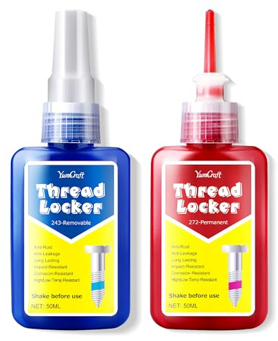 Schraubensicherung Mittelfest und Hochfest, 100ml Schraubenkleber für Alle Metall Gewindeverbindungen, Metallkleber Extra Stark für Das Sichern von Schrauben, Schraubensicherungslack Blau und Rot