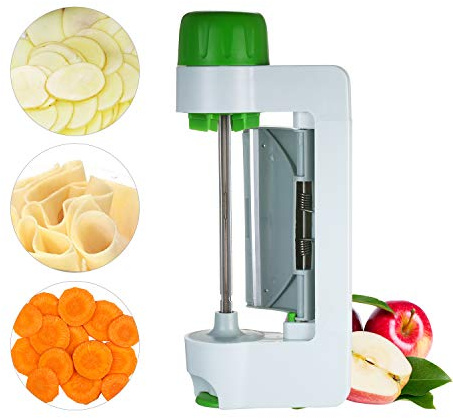 Affettaverdure a spirale rotante frutta verdura taglierina cucina sbucciatura strumento in acciaio inox frutta per uso fine affilato necessità facile da pulire e riporre ampia applicazione