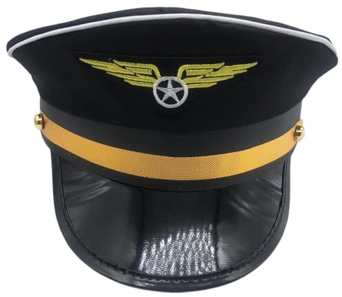 Gorro Piloto Disfraz De Capitán Vintage De Uniforme De Aerolínea Para