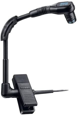 Shure Wired BETA 98H/C Microphone - Miniature Instrument Mic with Wired XLR Connector, Cardioid Condenser, Clip-on with Gooseneck for Sax/Brass or Rim of Percussion (BETA98H/C)