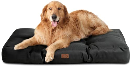 BEDSURE Hundekissen Grosse Hunde waschbar - 111x89cm Hundebett wasserdicht XXL für große, mittelgroße Hunde gepolstert Hundematte schwarz in 10cm Höhe