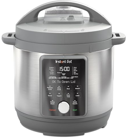 Instant Pot, 8-Quart Whisper Quiet 9-in-1 Electric Pressure Cooker, Slow Rice Cooker, Steamer, Sauté, Yogurt Maker, Warmer & Sterilizer, App With Over 800 Recipes, Stainless Steel, Duo Plus