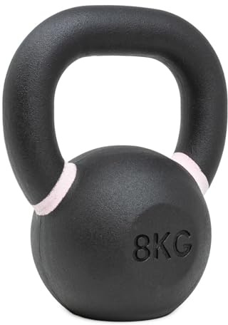 Strength Shop Kettlebell hierro fundido (4kg-64kg), pesas rusas resistente y duradera, pesa rusa con mango ergonómico, marcación por colores y recubrimiento negro, ideal para entrenamiento completo