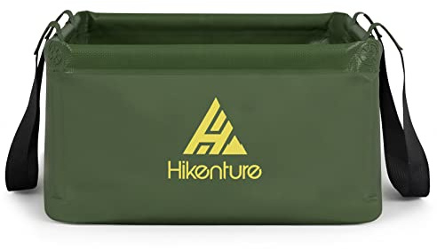 HIKENTURE Secchio pieghevole da campeggio da 15 l e 20 l, secchio pieghevole in tela resistente, come ciotola per la biancheria, lavabo, secchio da pesca per frigo (20