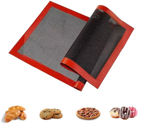 Silikonpizzamatta, 2 St Perforerade Bakmattor, Perforerad Silikonbakmatta Perforerad Silikonglasfibermatta 30x40cm Kexbakning Bakverk Bakplåtsmatta Ugnsfodral, bakmattor i silikon silikon pizzama