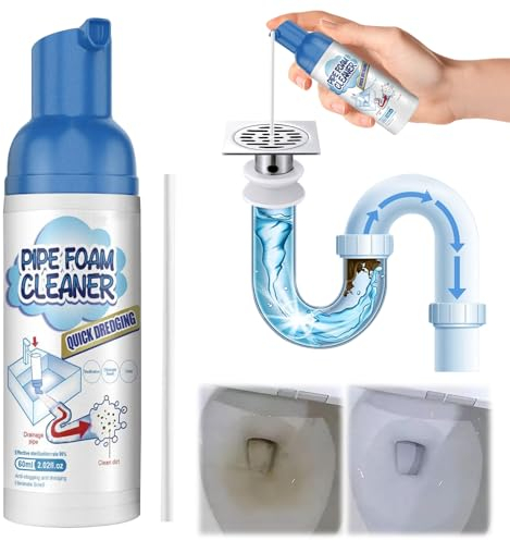 GAROMIA Pipe foam cleaner 60ml Abflussreiniger Drain Cleaner Rohrreiniger Abfluss Schaumreiniger Abflussreiniger Schaum für Küche, Waschbecken, Toiletten, Wannen