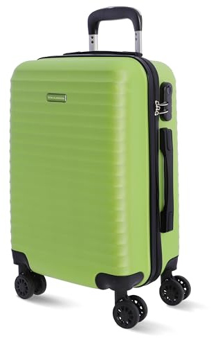 DON ALGODON - Maletas de Viaje Cabina - Maleta 55x40x20 - Maletas de Viaje - Maleta de Cabina Resistente Ryannair - Trolley Equipaje para Avion con 4 Ruedas de 360º y candado (Verde)