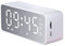 Wecker mit Bluetooth Lautsprecher und UKW Radio, Digitaler Radiowecker Spiegeluhr, Dual Alarme, LED Anzeige, Bluetooth 5.0, Unterstützt SD Karte, für Schlafzimmer, Büro(Weiss)