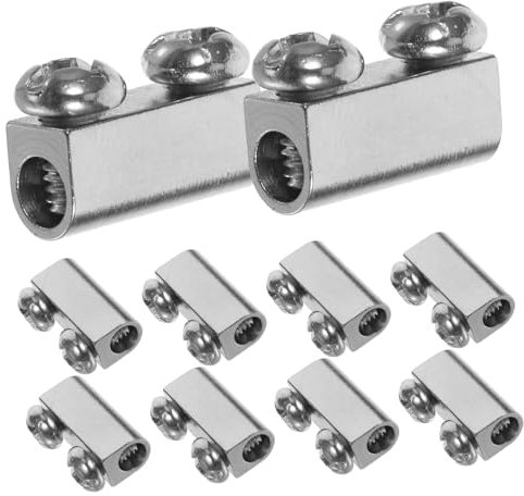 Didiseaon 10piezas Clip De Cable Doble De Inoxidable Abrazaderas De Sujeción Resistentes y Antióxido Para Cable Trenzado Accesorios Seguros Para Iluminación y Carteles De Fijadores Para Alam