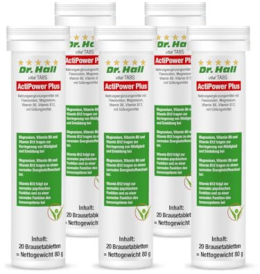 ActiPower Plus vitalTABS – Brausetabletten mit Actiful®, Magnesium, Vitamin B6 & B12 – reduziert Müdigkeit, unterstützt Muskeln & Energie – mit natürlichem Orangenextrakt – 5 x 20 Tabs