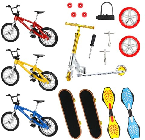 DtgEcd 18 Pcs Finger Boards Skateboards Set, Mini Skateboard, Finger Scooter, Exercise Finger Coordination Ability and Develop Children's Intelligence,Classroom Rewards, Party Gift Stuffing